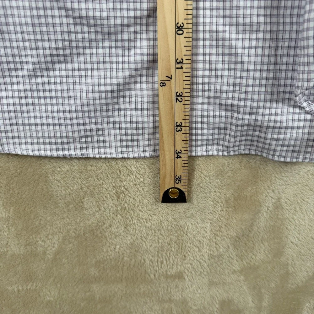 Banana Republic Slim Fit Purple‎ Gingham Check Mens XXL Long Sleeve Button Down